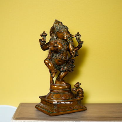 Brass Ganesha Ganpati Dancing statue - 13 Inches Nikuressence