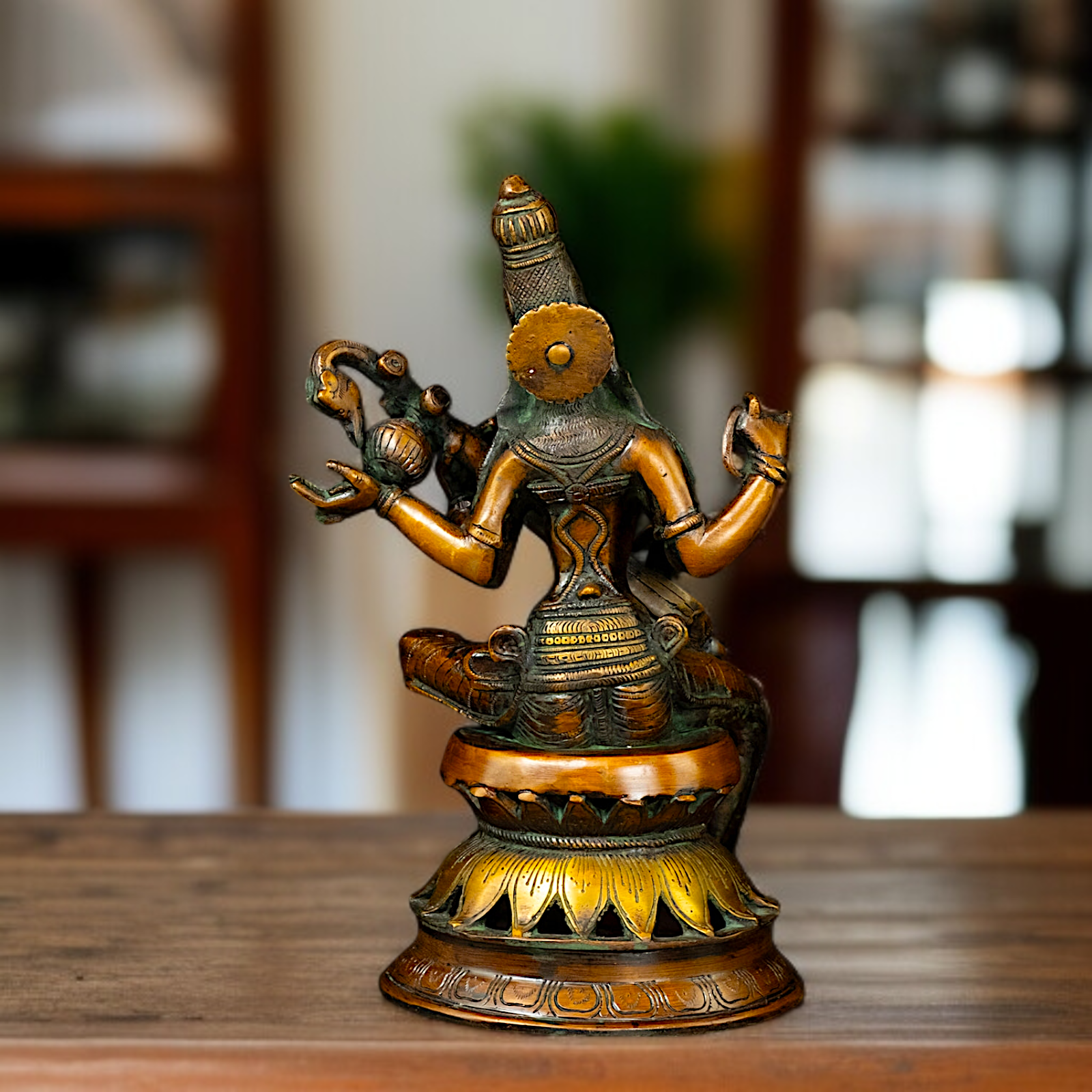 Maa saraswati Brass with Playing Veena Seated idol - 12 Inches Nikuressence