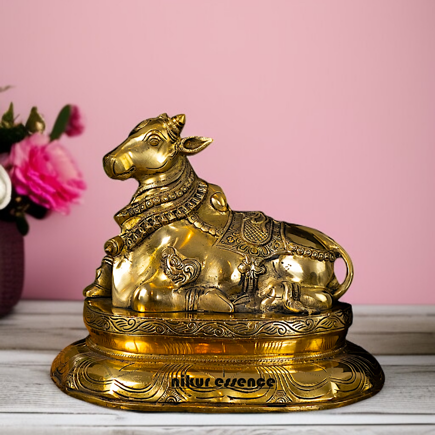 Solid Brass Nandi Shiva vahan idol - 12 Inches Nikuressence