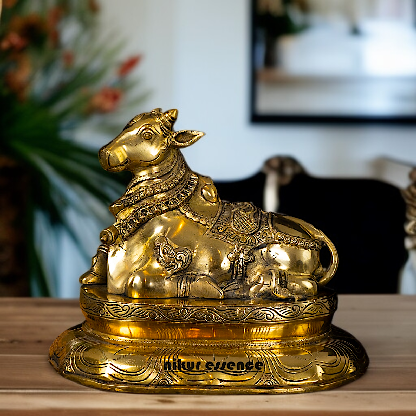 Solid Brass Nandi Shiva vahan idol - 12 Inches Nikuressence