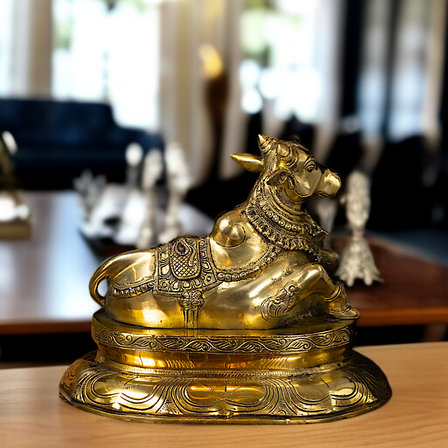 Solid Brass Nandi Shiva vahan idol - 12 Inches Nikuressence