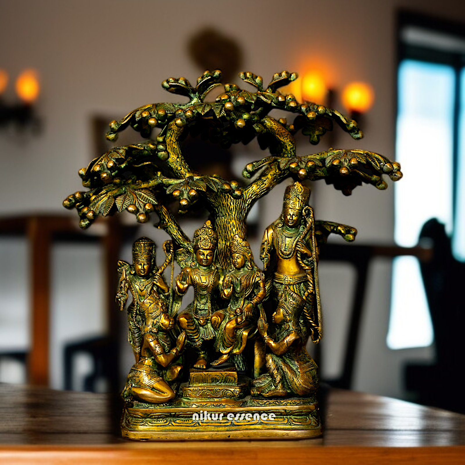 Brass Ram Darbar Parivar with Tree idol - 18 Inches Nikuressence