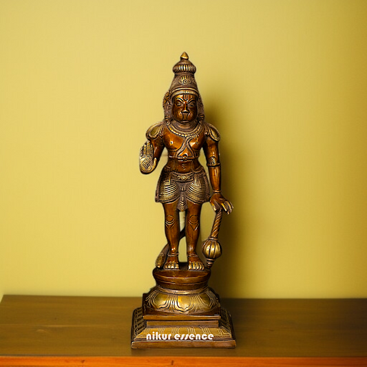Hanuman ji Standing with blessing and Gada Brass idol - 1 Feet Nikuressence