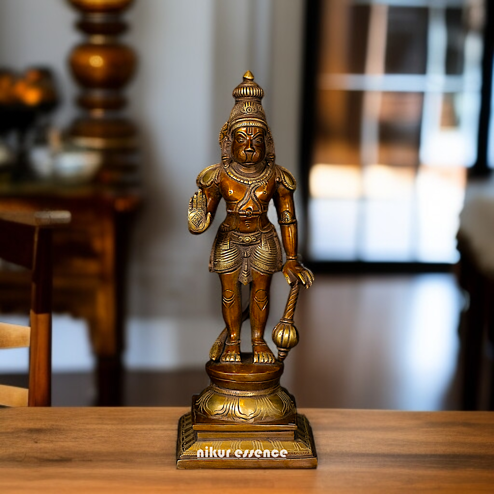 Hanuman ji Standing with blessing and Gada Brass idol - 1 Feet Nikuressence