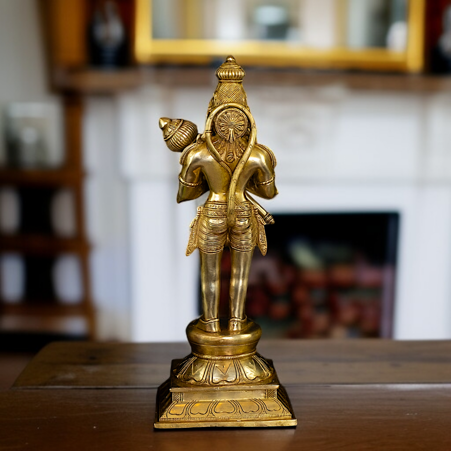 Solid Brass Hanuman ji namastey with Gada idol - 15.5 Inches Nikuressence