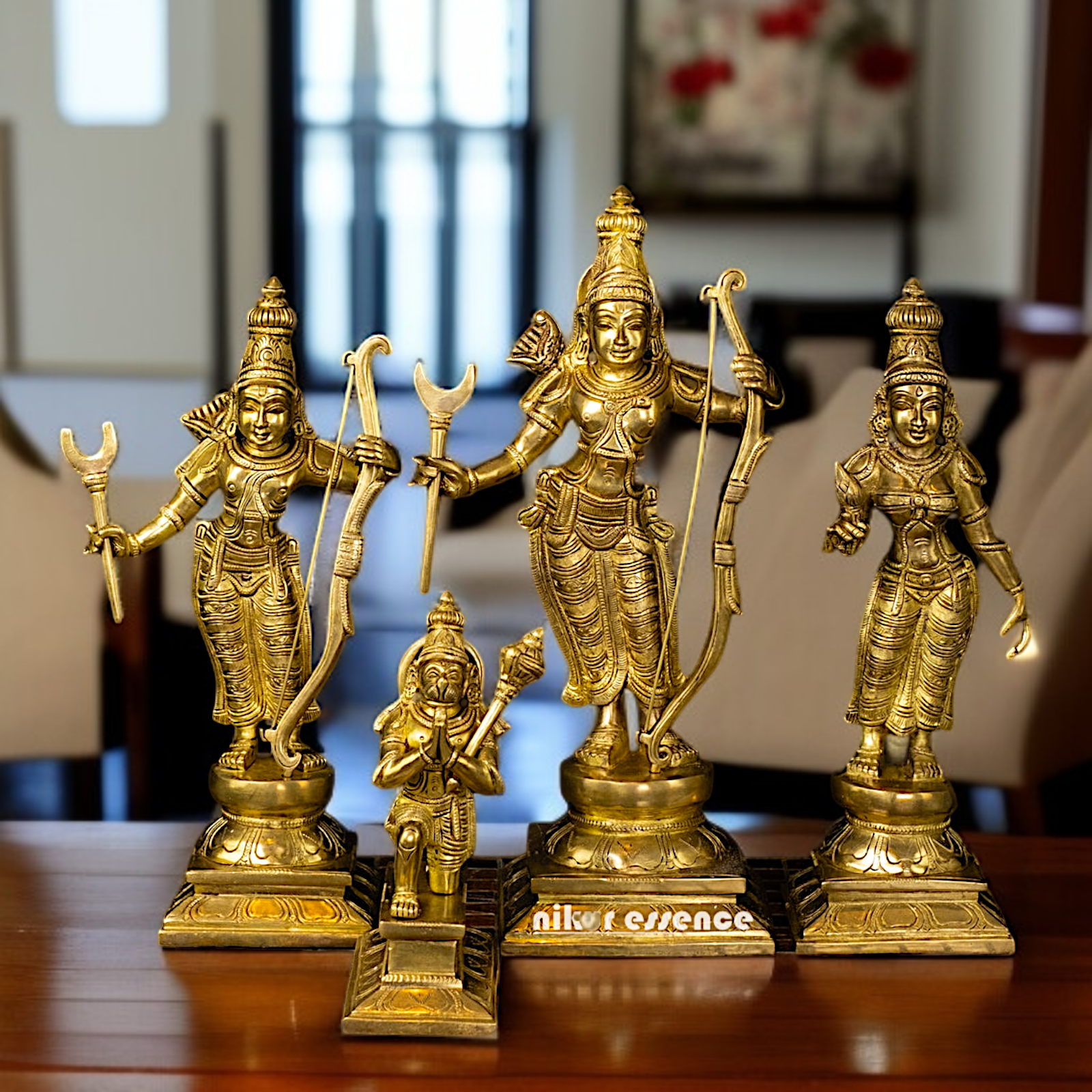 Shree Ram Darbar Parivar with Hanuman brass idol - 15 Inches Nikuressence