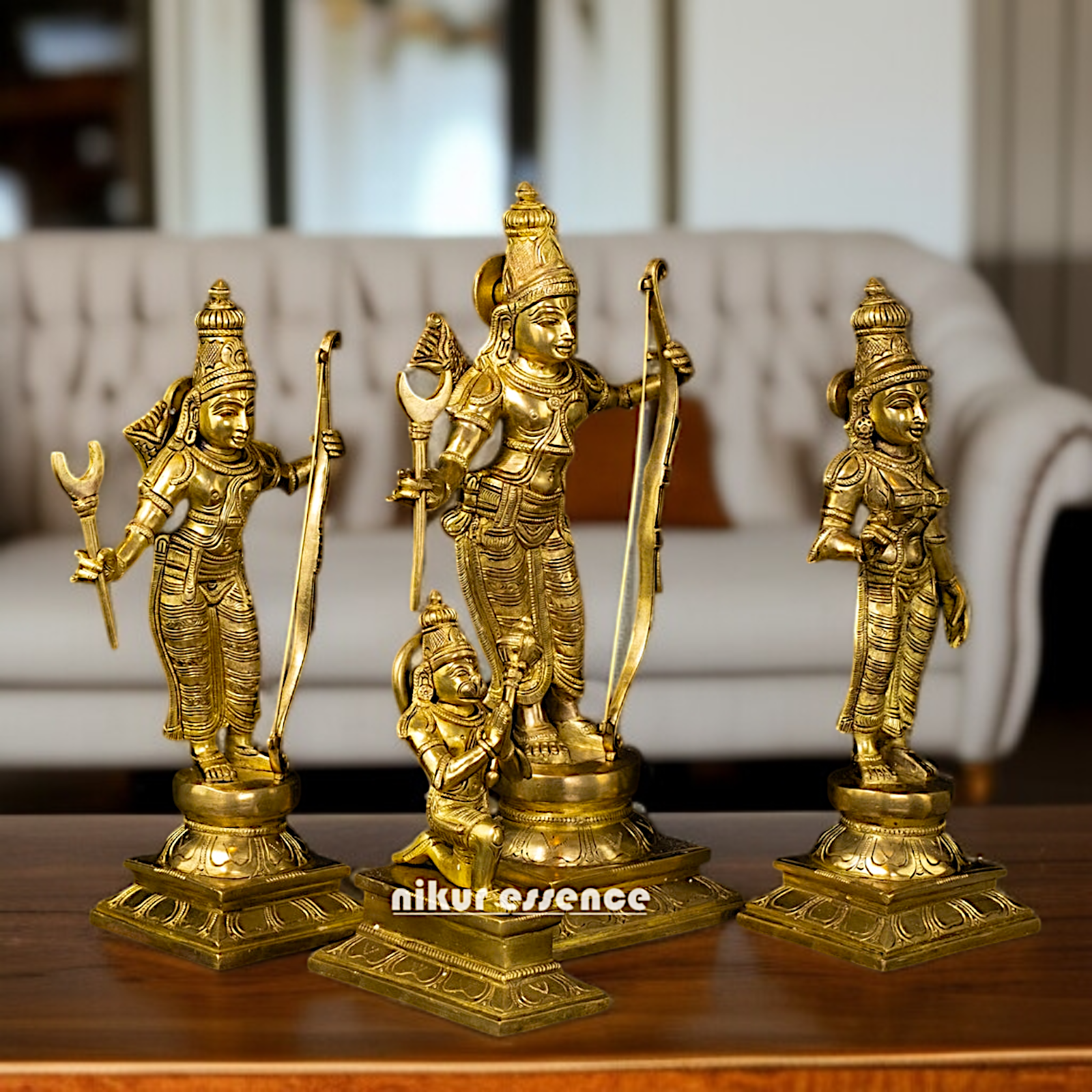 Shree Ram Darbar Parivar with Hanuman brass idol - 15 Inches Nikuressence