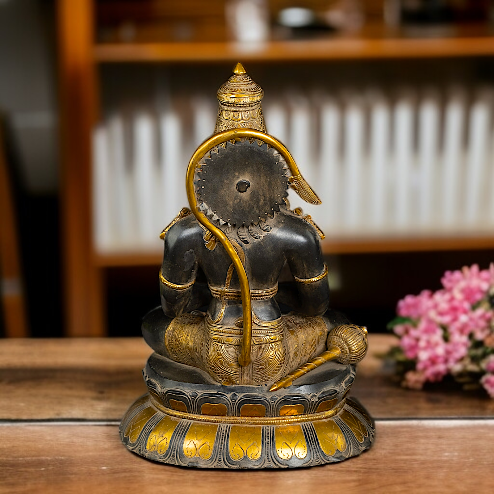 Hanuman ji Seated with meditation brass statue - 16 Inches Nikuressence