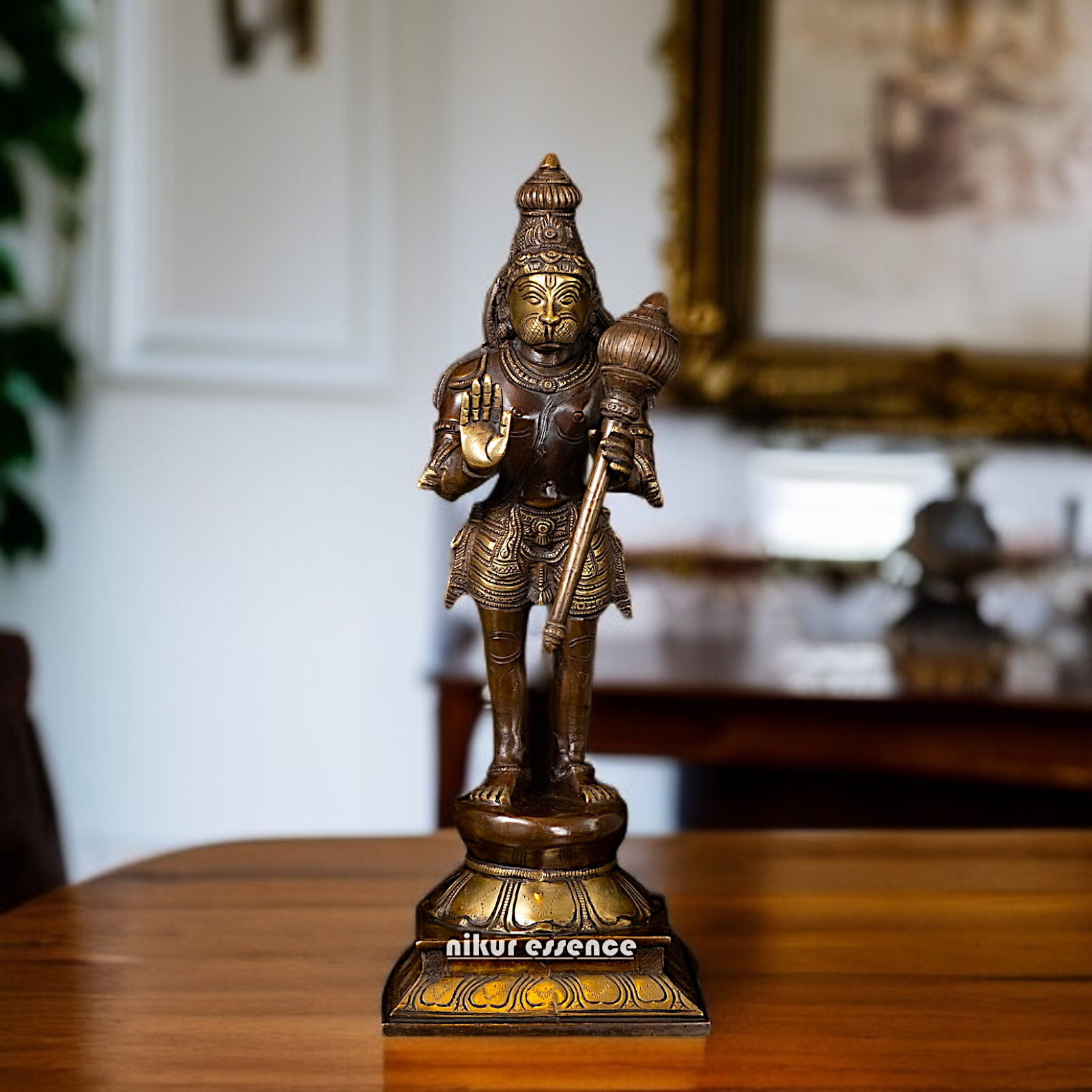 Hanuman ji standing with blessing and Gada Brass idol - 16 Inches Nikuressence