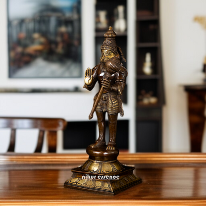 Hanuman ji standing with blessing and Gada Brass idol - 16 Inches Nikuressence