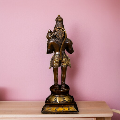 Hanuman ji standing with blessing and Gada Brass idol - 16 Inches Nikuressence