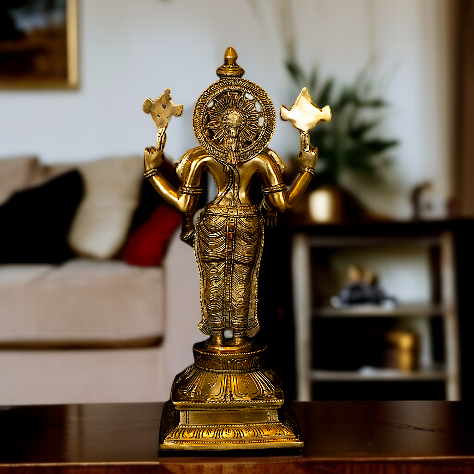 Vishnu Bhagwan standing Brass idol - 18.5 Inches Nikuressence