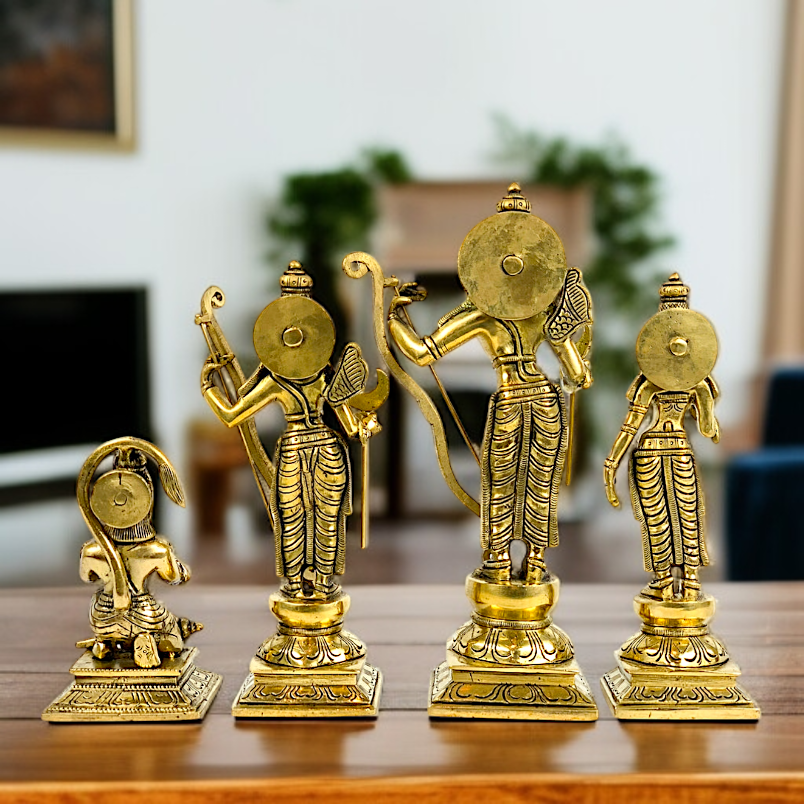 Pure Brass Ram Parivar Standing statue - 10 Inches Nikuressence