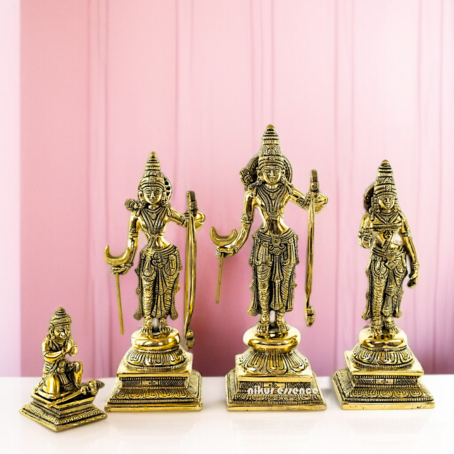 Superfine Brass Ram Darbar Standing idol - 10 Inches Nikuressence