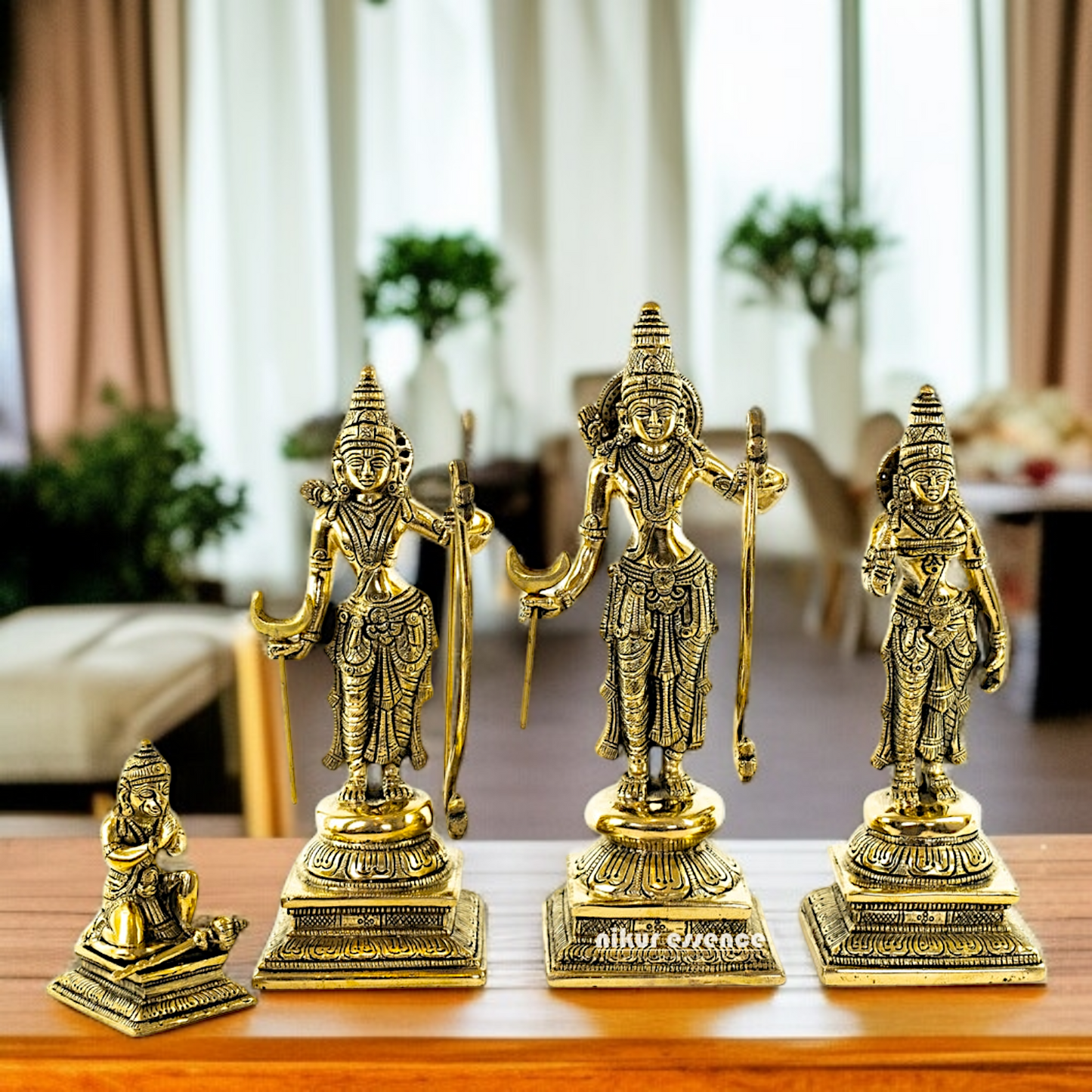 Superfine Brass Ram Darbar Standing idol - 10 Inches Nikuressence