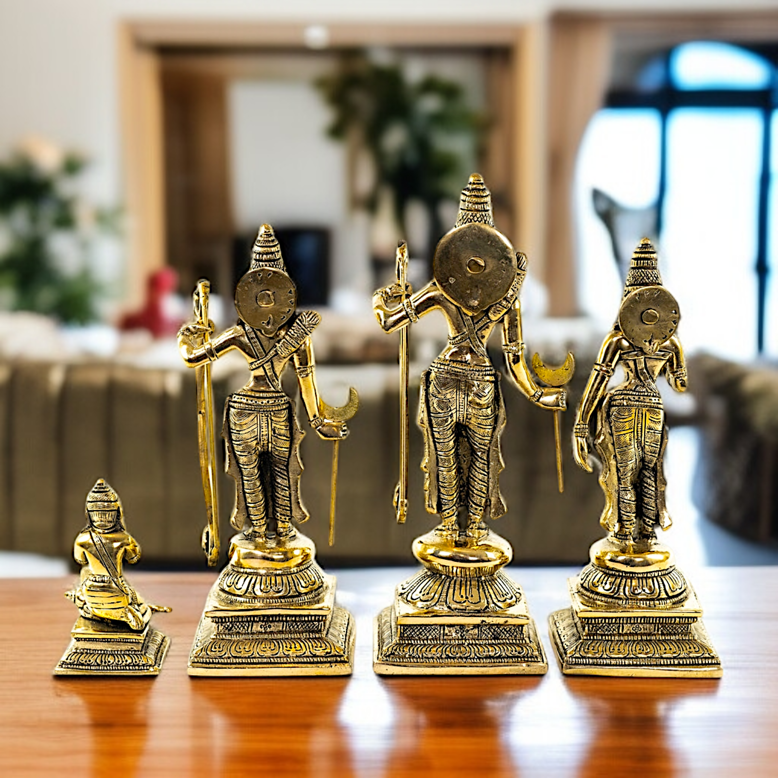 Superfine Brass Ram Darbar Standing idol - 10 Inches Nikuressence