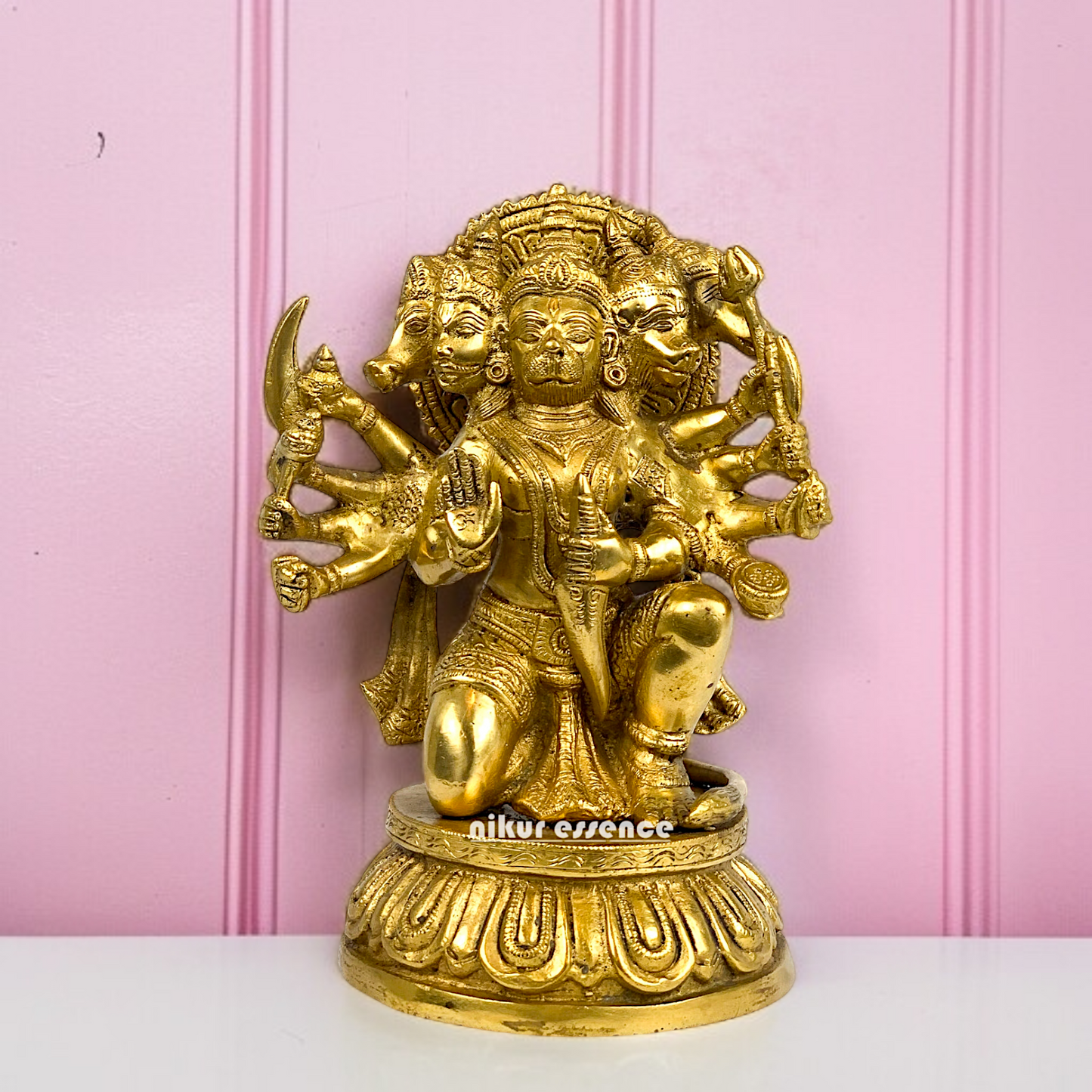 Panchmukhi Hanuman seated with Blessing idol - 10 Inches Nikuressence