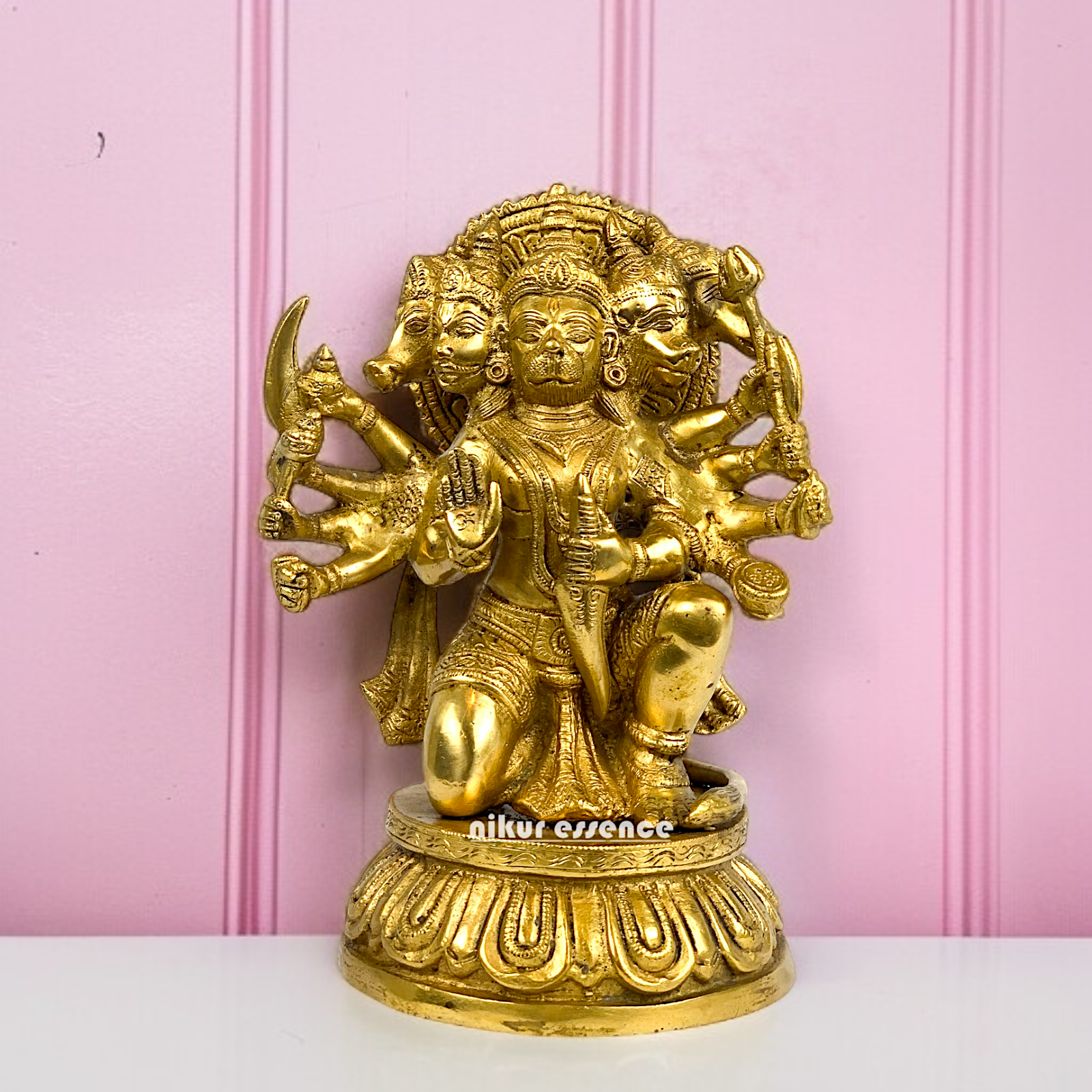 Panchmukhi Hanuman seated with Blessing idol - 10 Inches Nikuressence