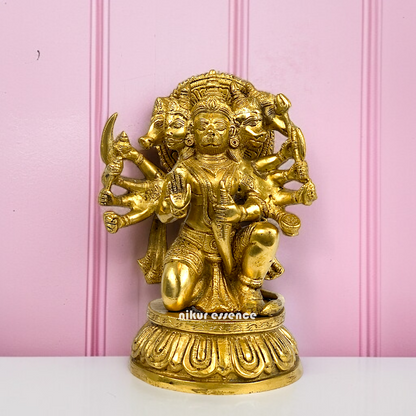 Panchmukhi Hanuman seated with Blessing idol - 10 Inches Nikuressence