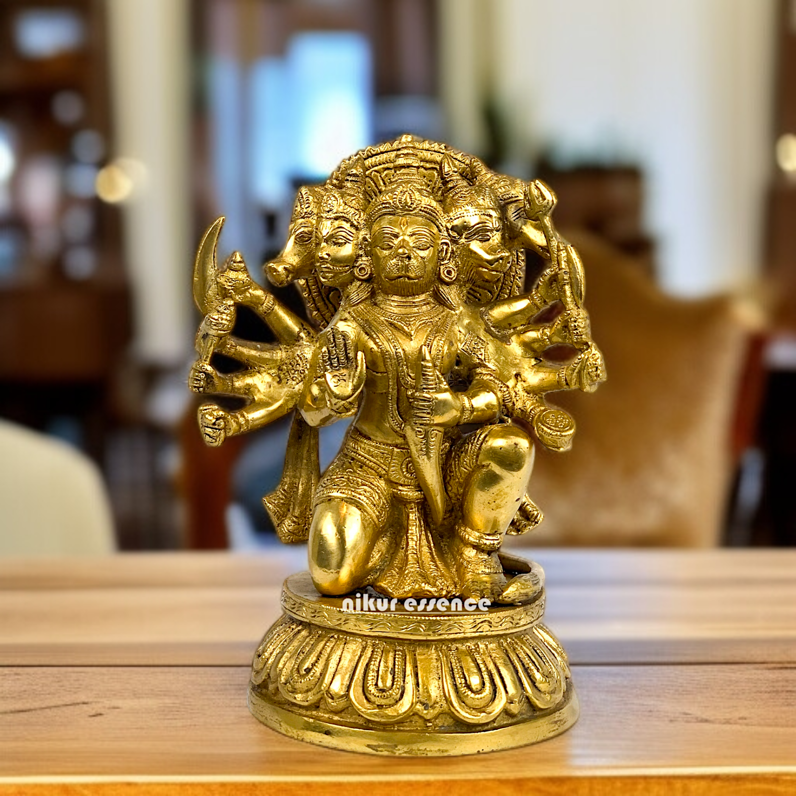 Panchmukhi Hanuman seated with Blessing idol - 10 Inches Nikuressence