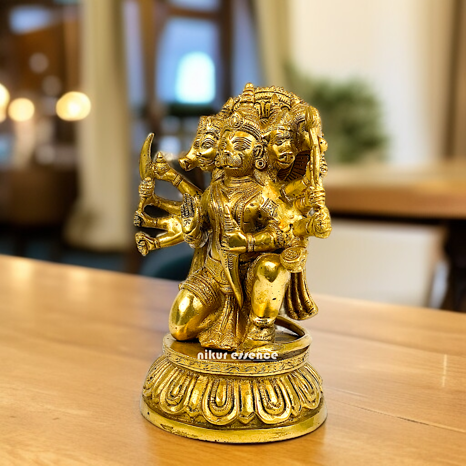 Panchmukhi Hanuman seated with Blessing idol - 10 Inches Nikuressence