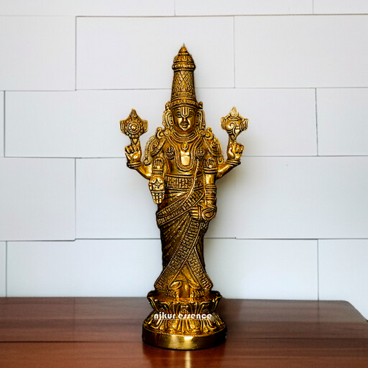 Venkateswara Balaji swamy standing with Blessing solid Brass idol - 16 Inches Nikuressence