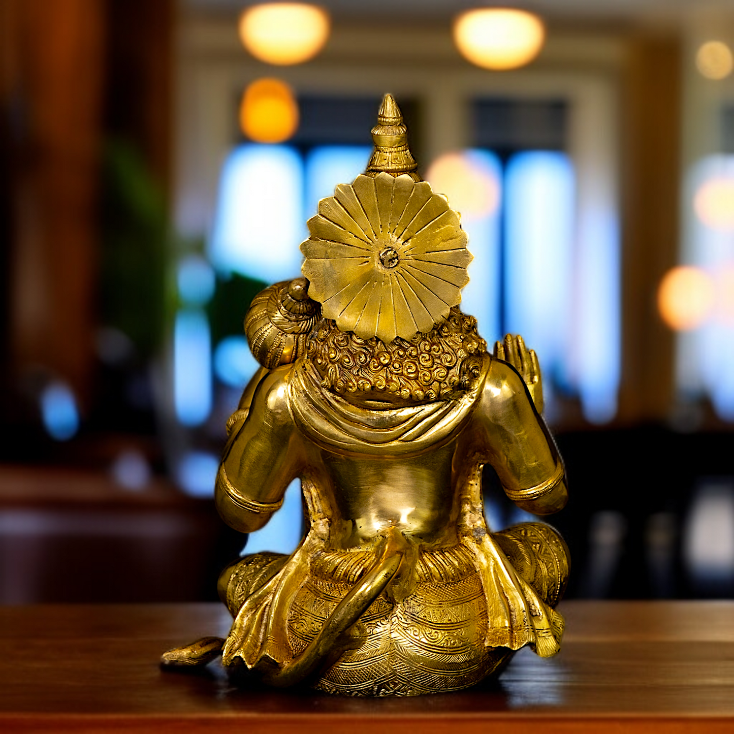 Hanuman ji monkey God with Blessing and hold Gada solid Brass idol - 16 Inches Nikuressence