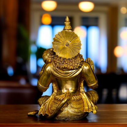 Hanuman ji monkey God with Blessing and hold Gada solid Brass idol - 16 Inches Nikuressence