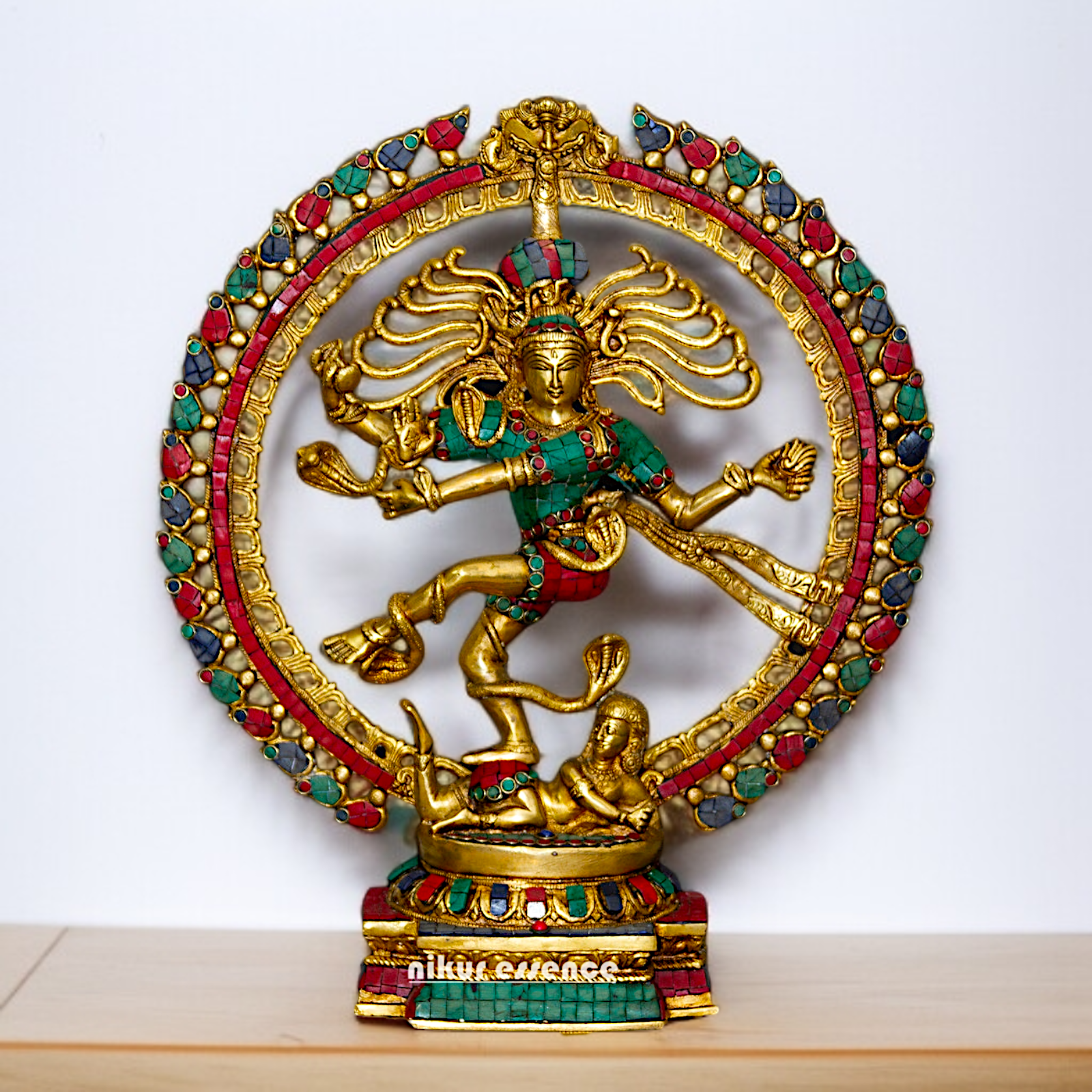 Nataraja Shiva God tandav Brass with stone work idol - 20 Inches Nikuressence