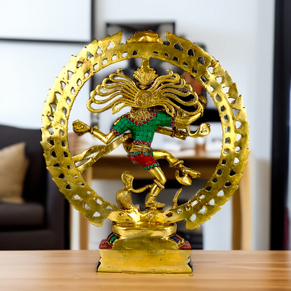Nataraja Shiva God tandav Brass with stone work idol - 20 Inches Nikuressence