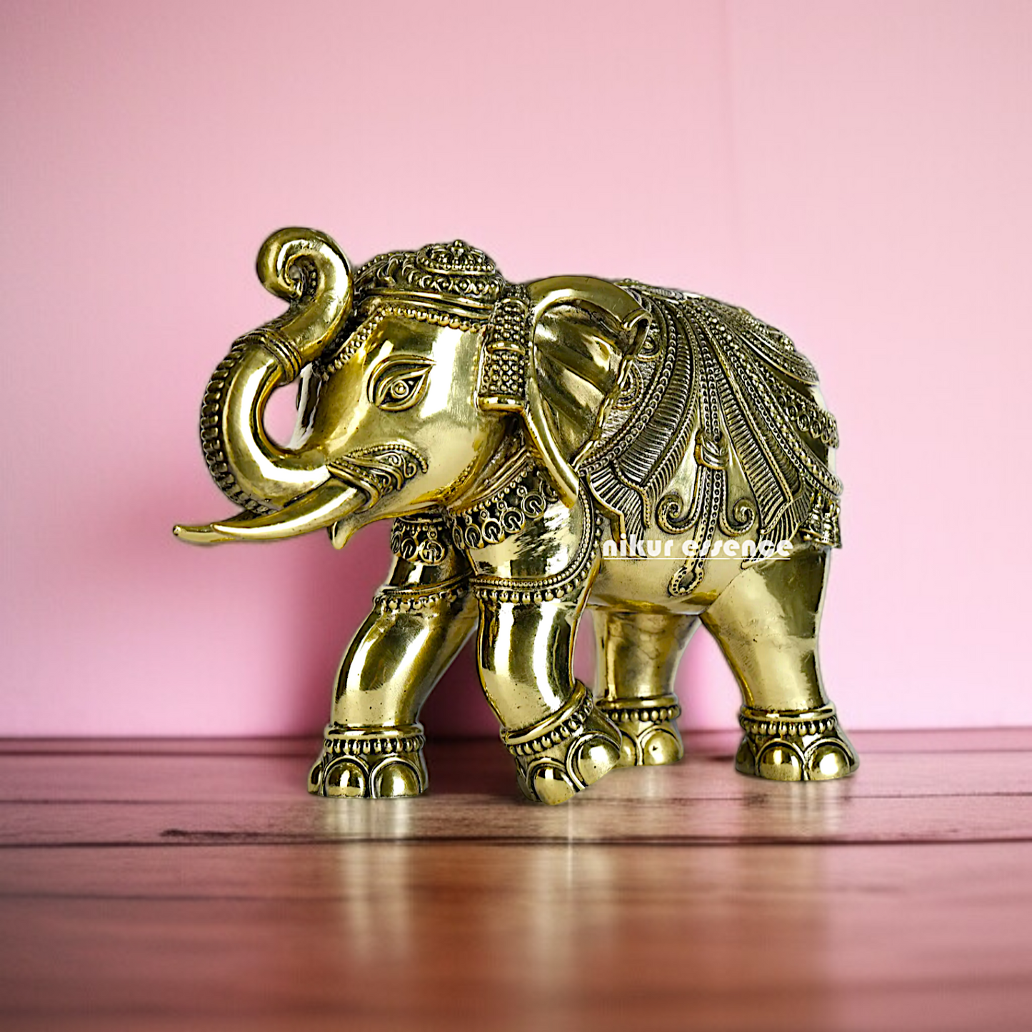 Elephant Standing room decor superfine Brass idol - 4 Inches Nikuressence