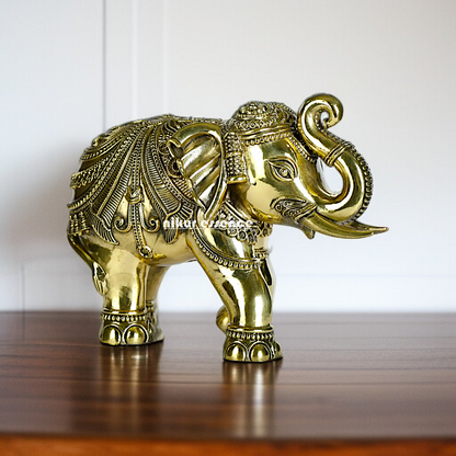 Elephant Standing room decor superfine Brass idol - 4 Inches Nikuressence