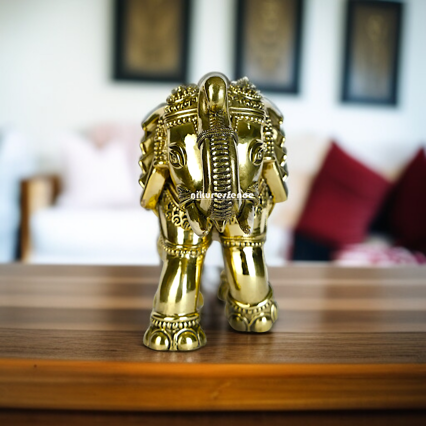Elephant Standing room decor superfine Brass idol - 4 Inches Nikuressence