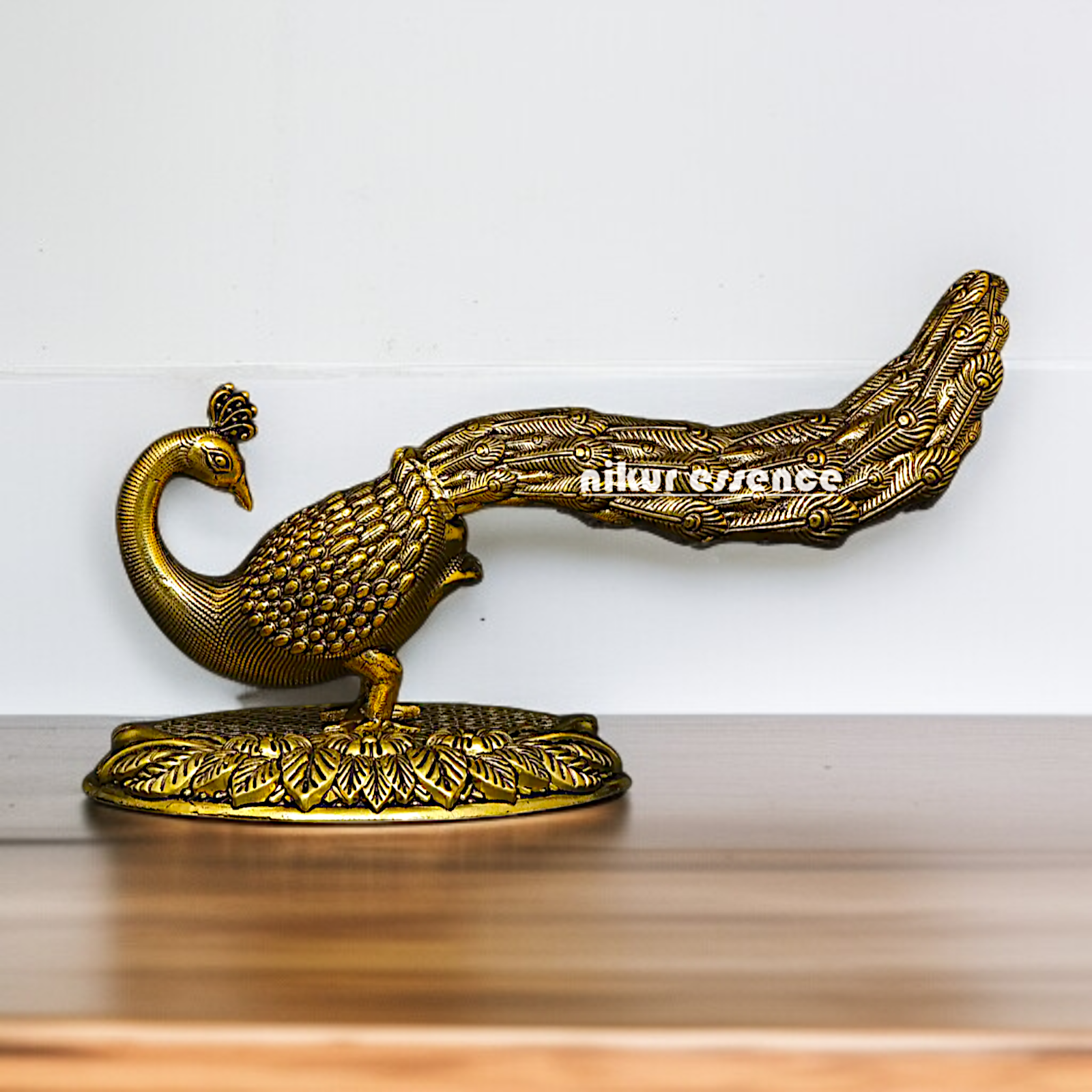 Peacock room decor solid Brass idol - 7 Inches Nikuressence