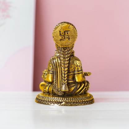 Goddess Annapurna Devi Sitting solid Brass idol - 3 Inches Nikuressence