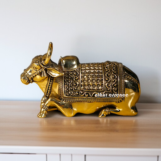Pure Brass Nandi shiv Seated statue - 5 Inches Nikuressence