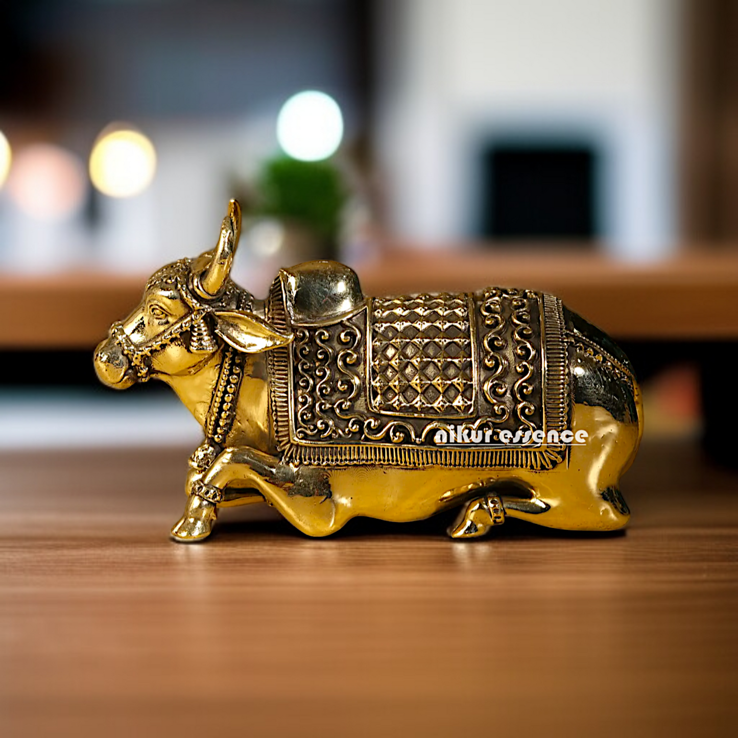 Pure Brass Nandi shiv Seated statue - 5 Inches Nikuressence