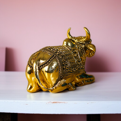 Pure Brass Nandi shiv Seated statue - 5 Inches Nikuressence