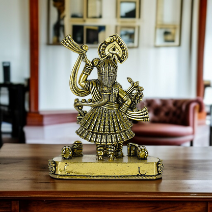 Krishna Shrinathji standing with Blessing Solid Brass statue - 4 Inches Nikuressence