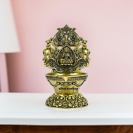 Brass Gajalakshmi Diya lamps idol - 4 Inches Nikuressence