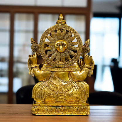 Pital Ganesha Blessing with seated solid brass idol - 19.5 inches Nikuressence