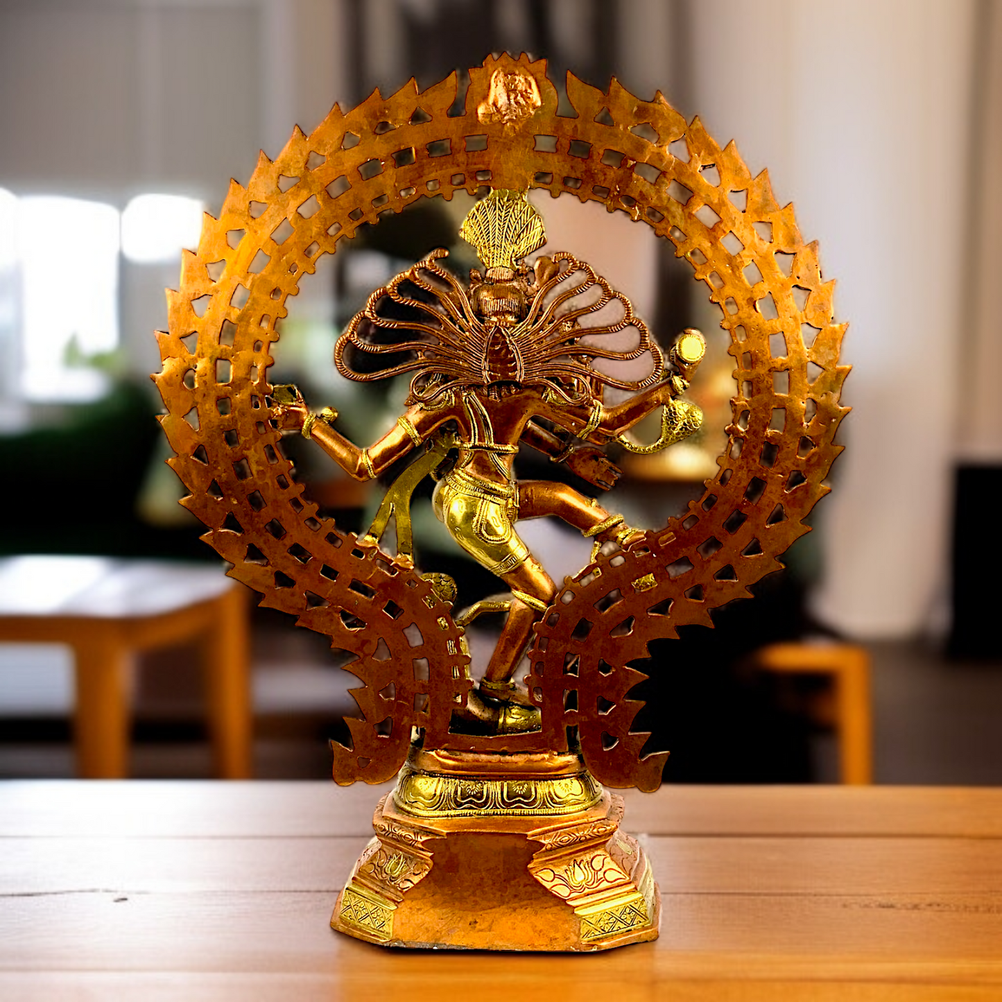 Nataraja Shiva Dancing Tandav with Blessing Brass idol - 30 Inches Nikuressence