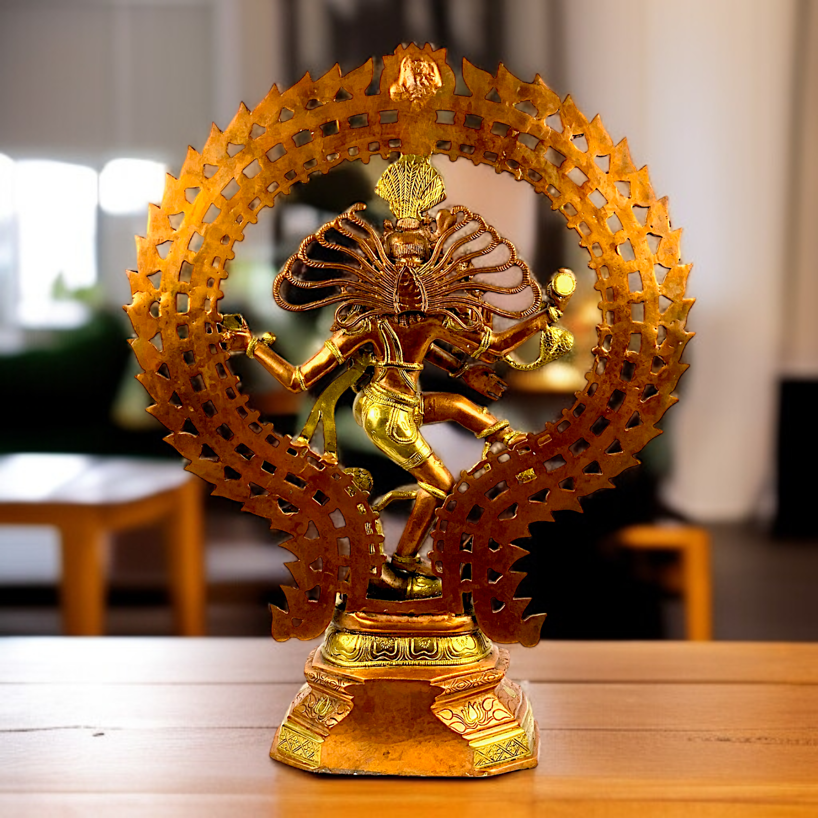 Nataraja Shiva Dancing Tandav with Blessing Brass idol - 30 Inches Nikuressence