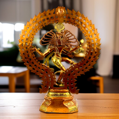 Nataraja Shiva Dancing Tandav with Blessing Brass idol - 30 Inches Nikuressence