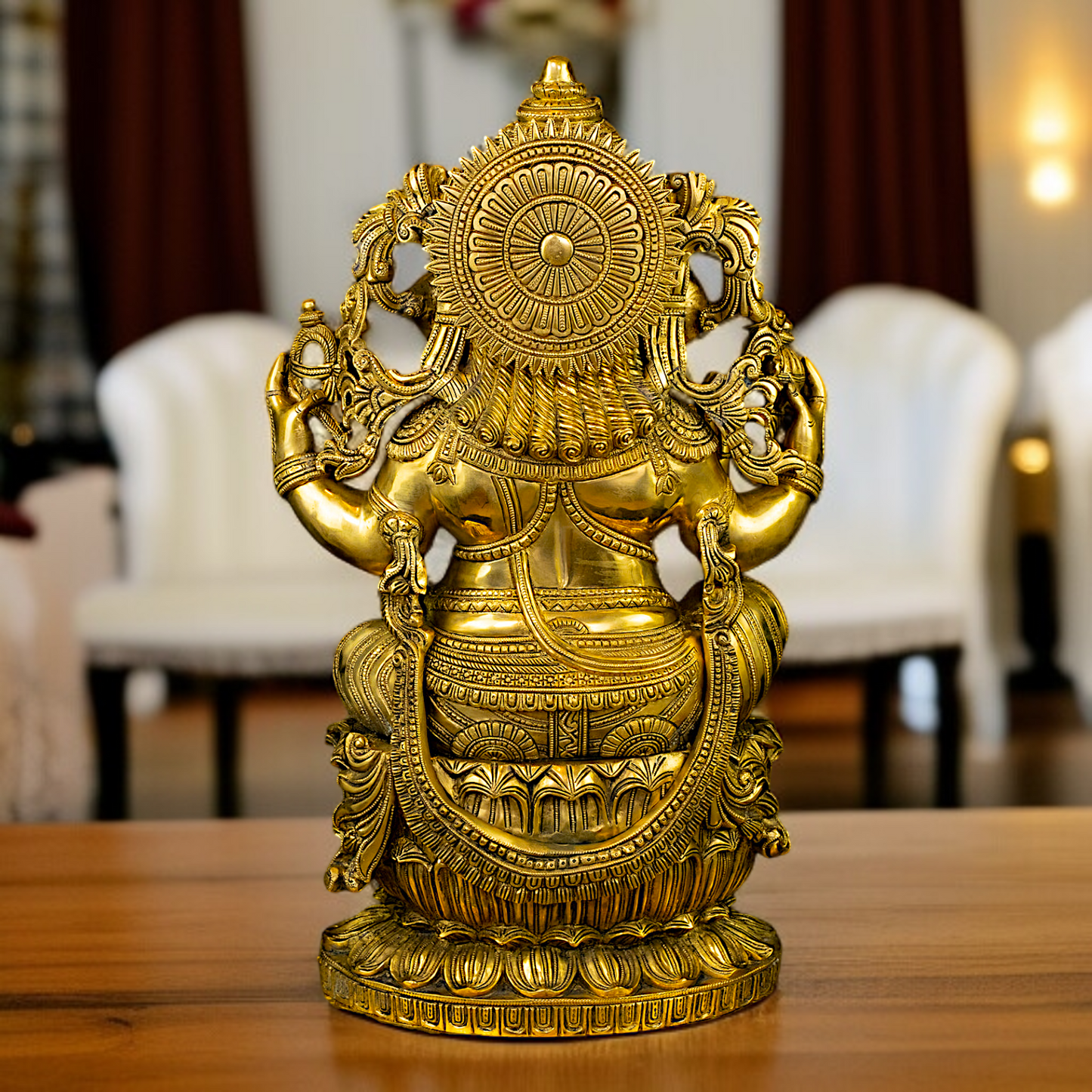 Buy Ganpati Ganesha Blessing solid Brass idol - 24.5 Inches Nikuressence