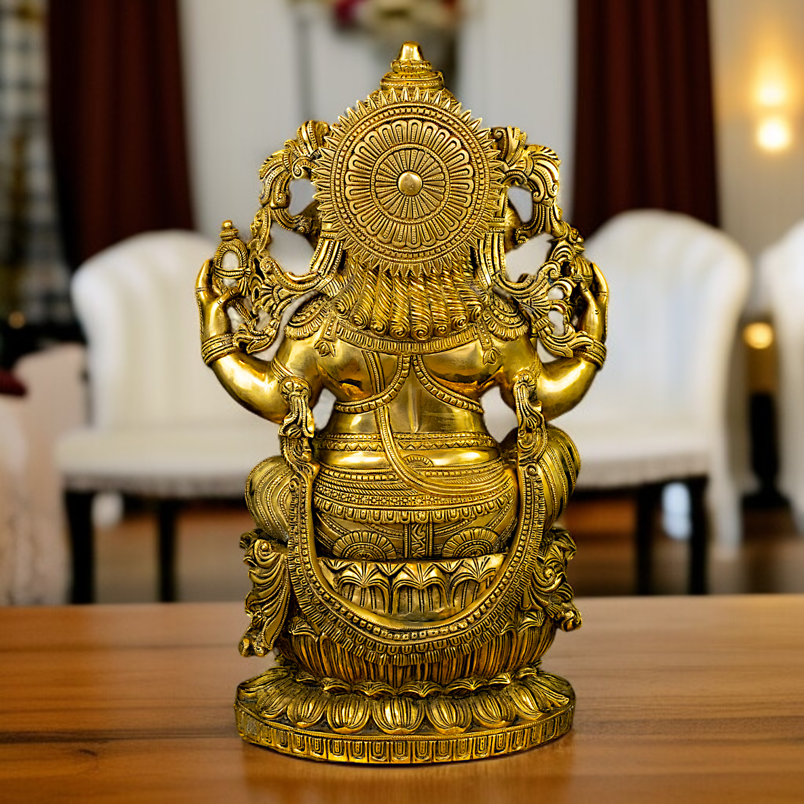 Buy Ganpati Ganesha Blessing solid Brass idol - 24.5 Inches Nikuressence
