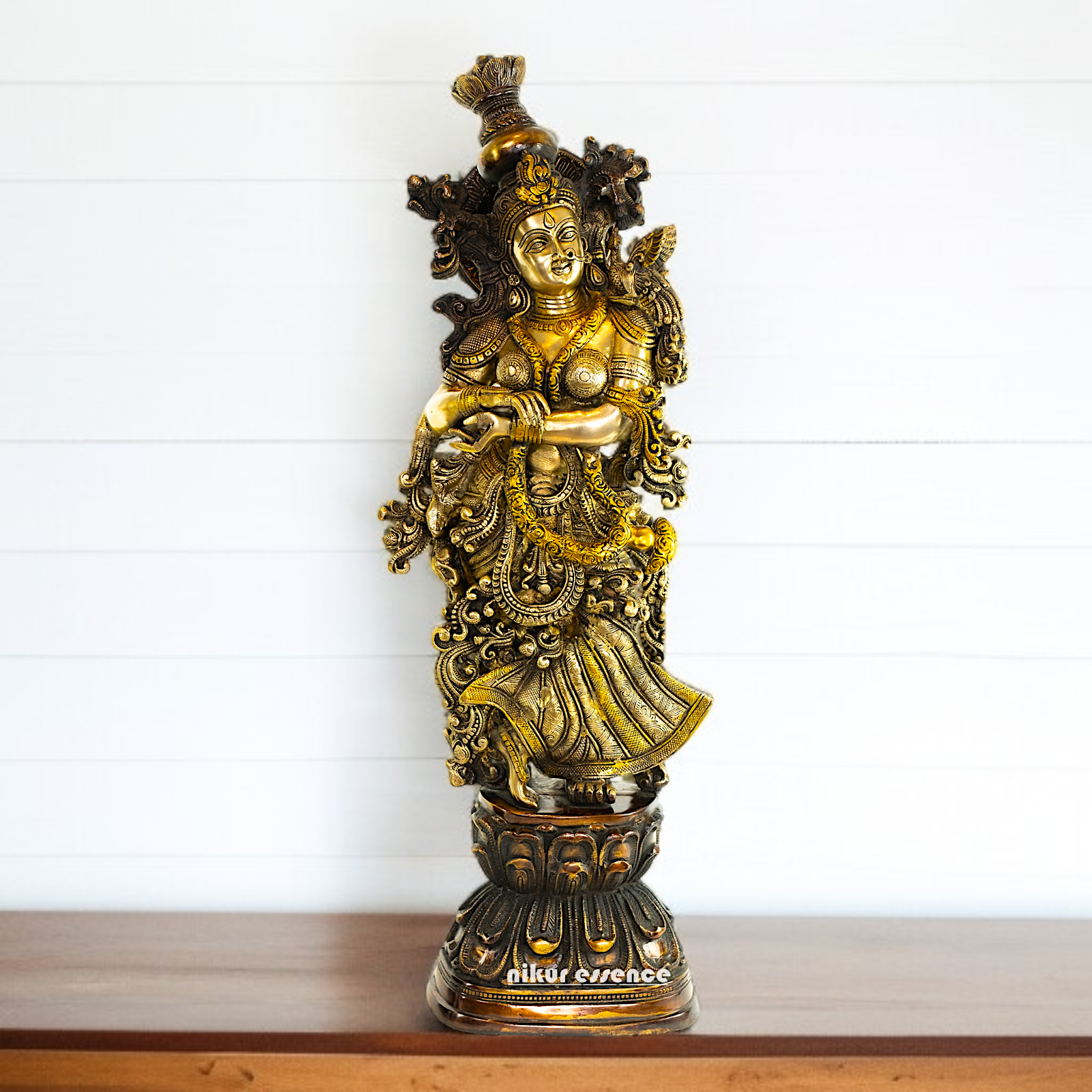 Brass Radha Maa standing Large beautiful idol - 29 Inches Nikuressence