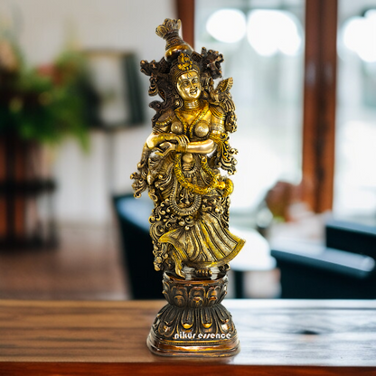 Brass Radha Maa standing Large beautiful idol - 29 Inches Nikuressence
