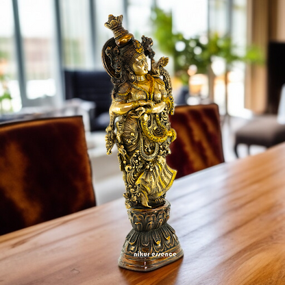 Brass Radha Maa standing Large beautiful idol - 29 Inches Nikuressence