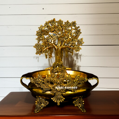 Solid Brass Tree Urli Home decor - 14 Inches Nikuressence
